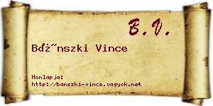 Bánszki Vince névjegykártya
