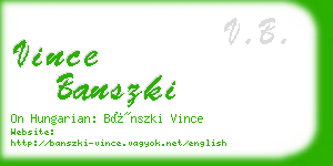 vince banszki business card